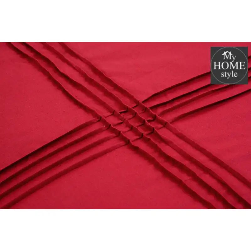 Pleated Duvet Set 8 pieces in Maroon Color - myhomestyle.pk