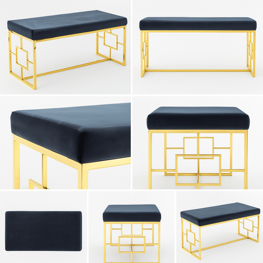 Prestige Velvet Bench - 1546 - myhomestyle.pk