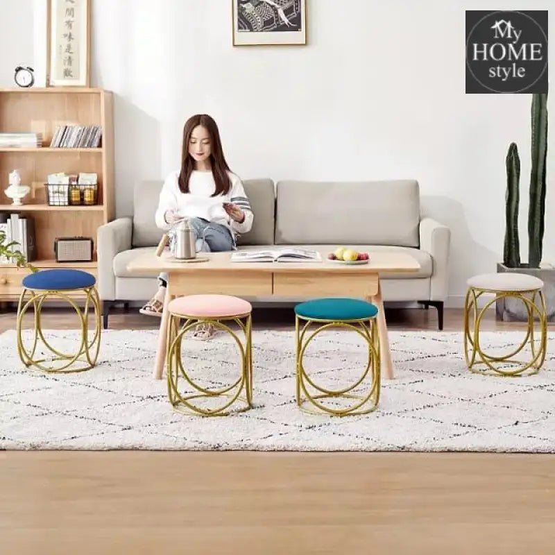 Round stool 1 Seater With Steel Stand - 489 - myhomestyle.pk