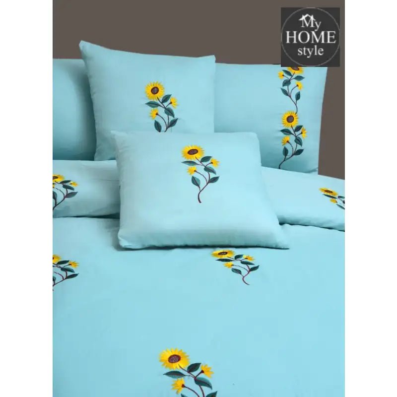 Ruzzana Embroidered Flower 6 Pc's Duvet Set 02 - myhomestyle.pk