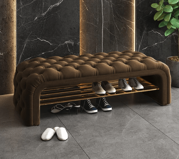 Versatile Comfort 3 Seater Luxury Velvet Stool - 1431 - myhomestyle.pk