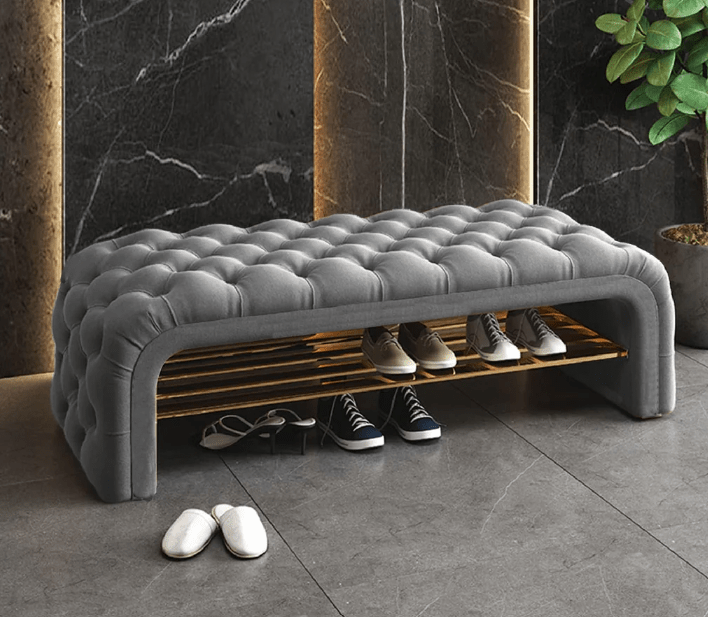 Versatile Comfort 3 Seater Luxury Velvet Stool - 1431 - myhomestyle.pk