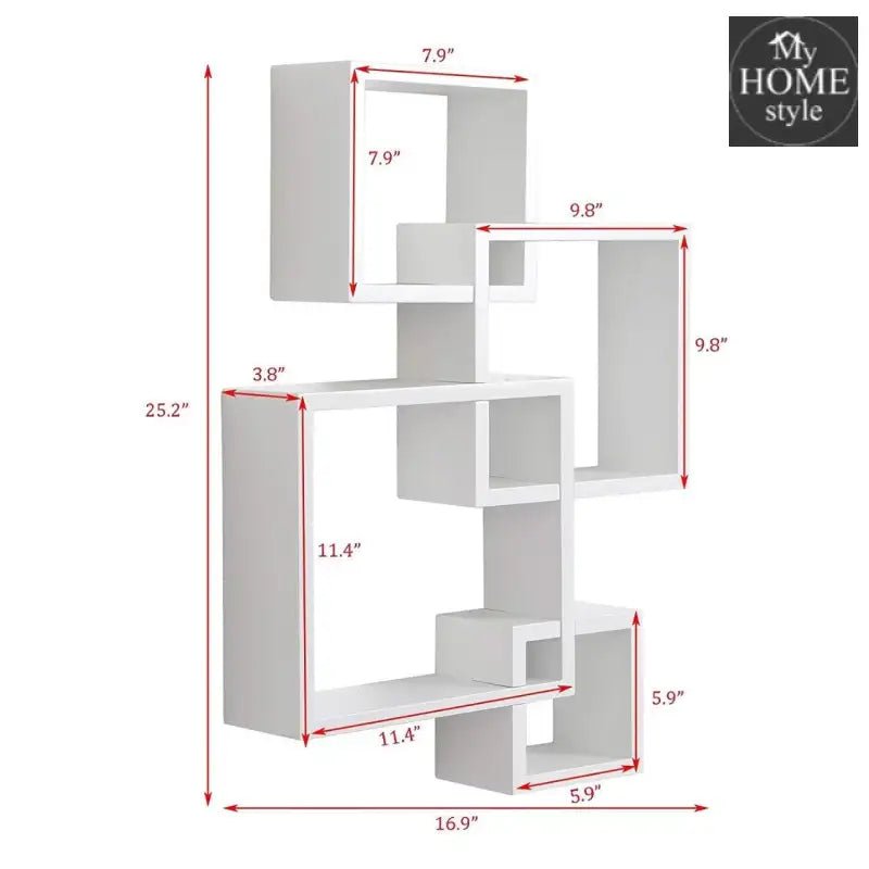 Wooden Shelf floating shelves 4 Tier Black - myhomestyle.pk