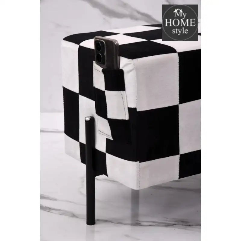 Wooden stool 2 Seater Pocket With Steel Stand - 1097 - myhomestyle.pk