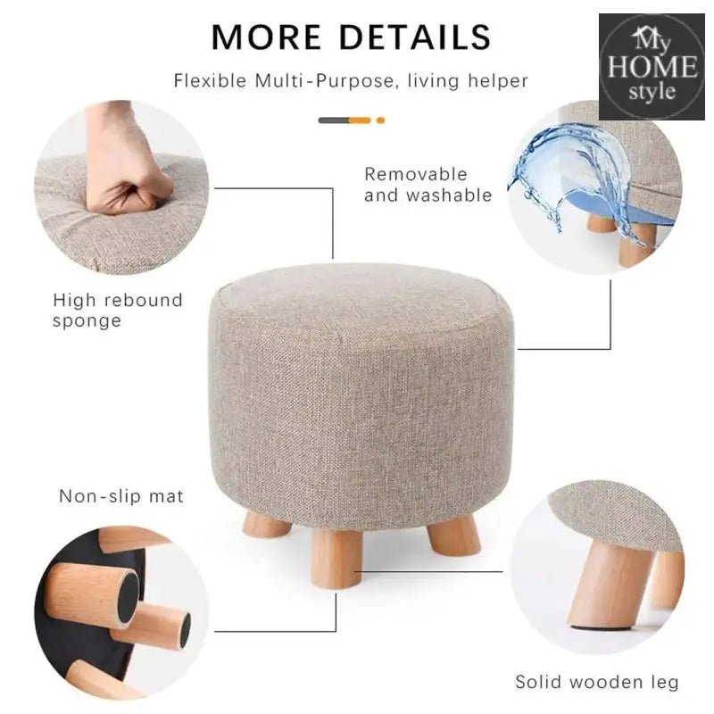 Wooden stool round shape - 160 - myhomestyle.pk