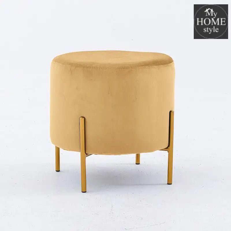 Wooden stool Round shape With Steel Stand - 177 - myhomestyle.pk
