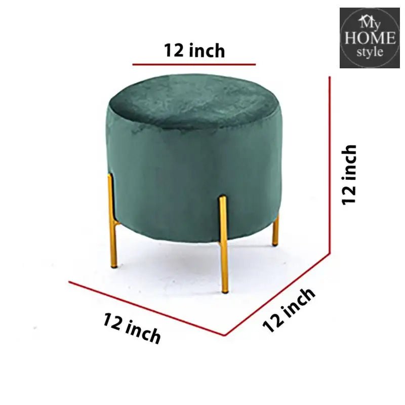 Wooden stool Round shape With Steel Stand - 178 - myhomestyle.pk