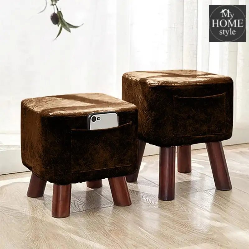 Wooden stool Square shape With Pocket - 163 - myhomestyle.pk