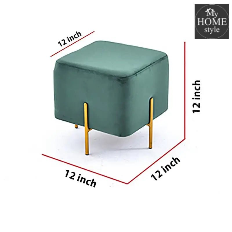 Wooden stool Square shape With Steel Stand - 172 - myhomestyle.pk