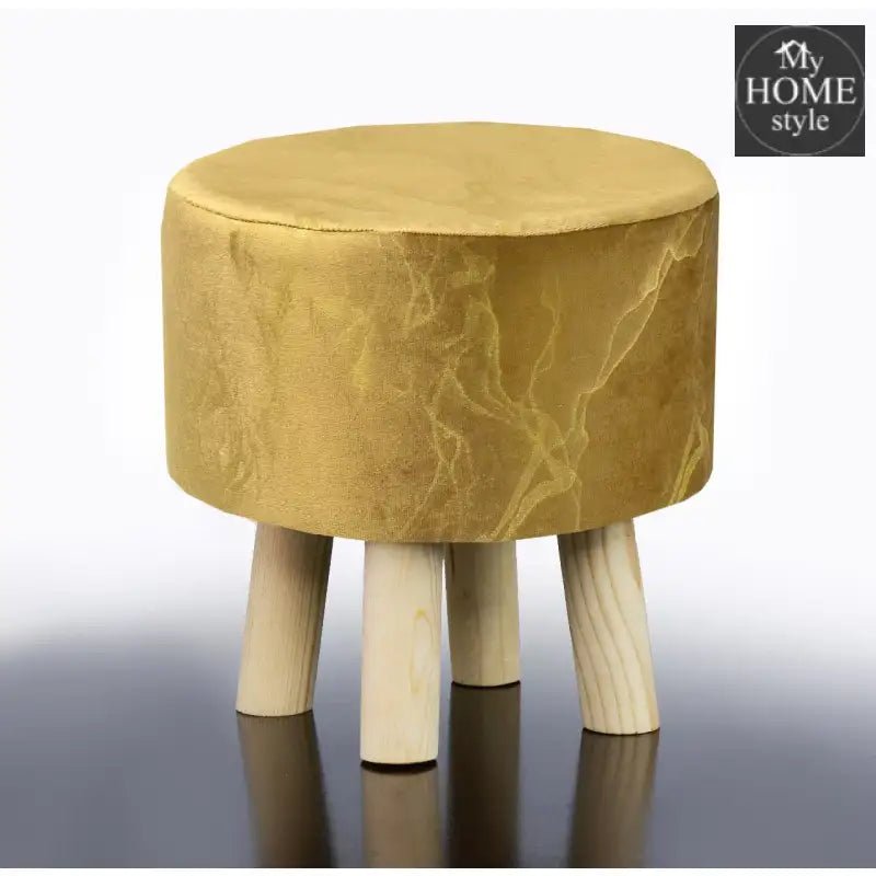 Wooden stool Velvet Sprinkle Round Shape - 1284 - myhomestyle.pk