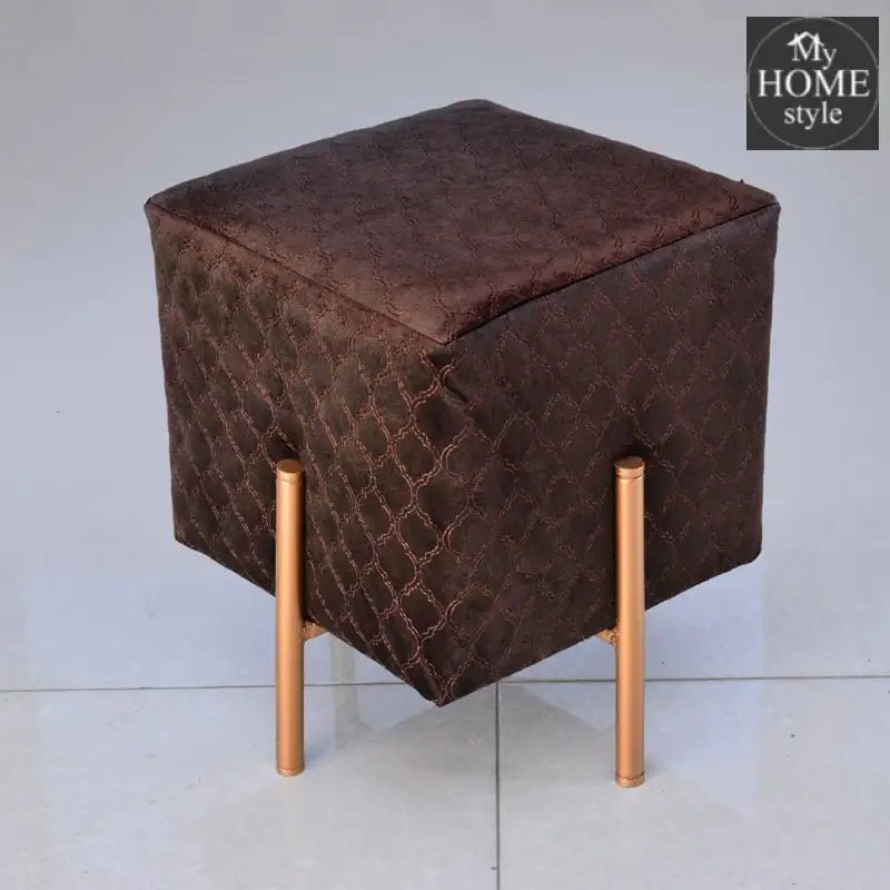 Wooden stool With Steel Stand - 293 - myhomestyle.pk