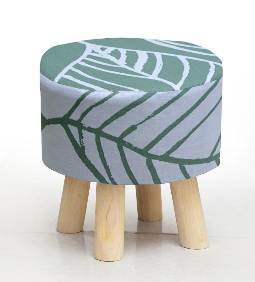 Wooden stool Printed Round Shape- 1418