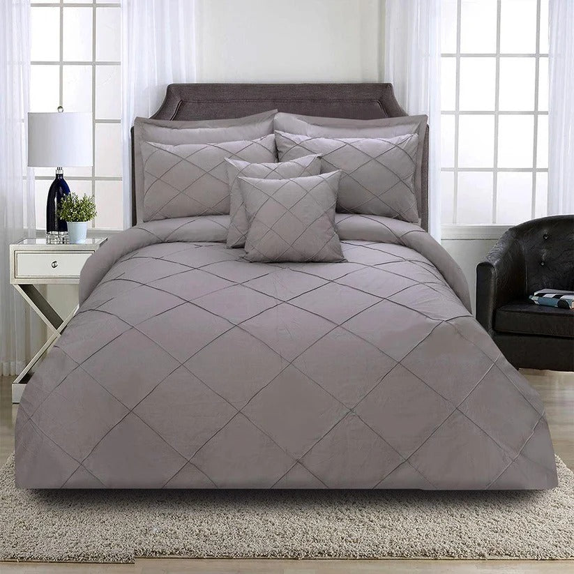 8 Pcs Cross Pleated Duvet Set