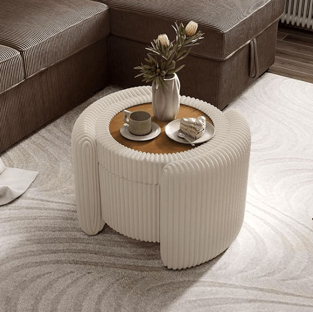 1 Seater Modern Chenille Storage Box - 1532 - myhomestyle.pk
