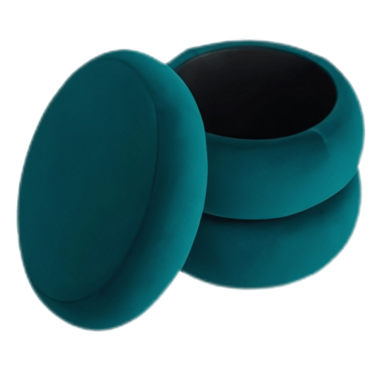 1 Seater Velvet Round Storage Box - 1515 - myhomestyle.pk