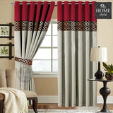 2 Pc's Luxury Velvet Embroidered Curtains Double Shaded With 2 Belts 45 - myhomestyle.pk