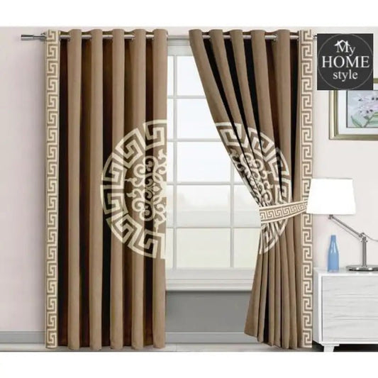 2 Pc's Luxury Velvet Embroidered Curtains With 2 Belts 26 - myhomestyle.pk