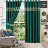 2 Pc's Luxury Velvet Embroidered Curtains With 2 Belts 05 - myhomestyle.pk