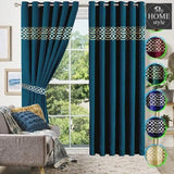 2 Pc's Luxury Velvet Embroidered Curtains With 2 Belts 13 - myhomestyle.pk