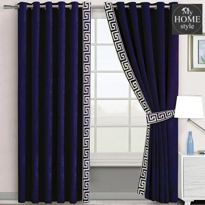 2 Pc's Luxury Velvet Embroidered Curtains With 2 Belts 16 - myhomestyle.pk