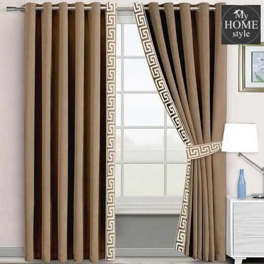 2 Pc's Luxury Velvet Embroidered Curtains With 2 Belts 17 - myhomestyle.pk