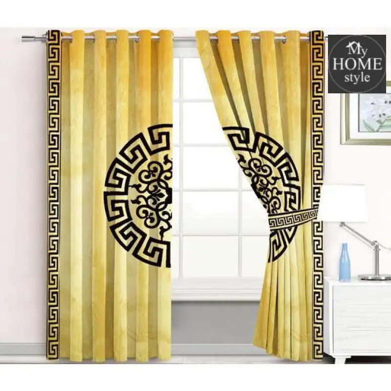 2 Pc's Luxury Velvet Embroidered Curtains With 2 Belts 23 - myhomestyle.pk