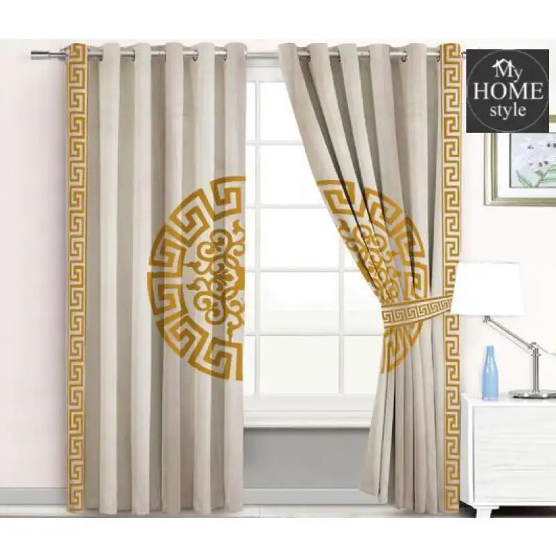 2 Pc's Luxury Velvet Embroidered Curtains With 2 Belts 29 - myhomestyle.pk