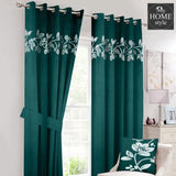 2 Pc's Luxury Velvet Embroidered Curtains With 2 Belts 31 - myhomestyle.pk