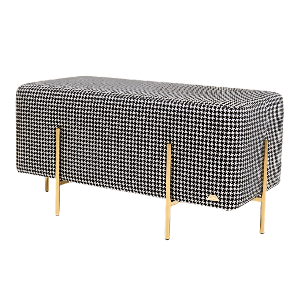 2 Seater 6 Legs Luxury Velvet Digital Print Stool - 1509 - myhomestyle.pk