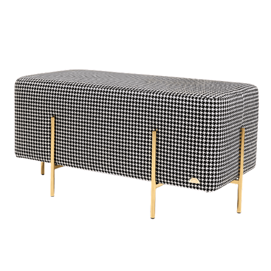 2 Seater 6 Legs Luxury Velvet Digital Print Stool - 1509 - myhomestyle.pk