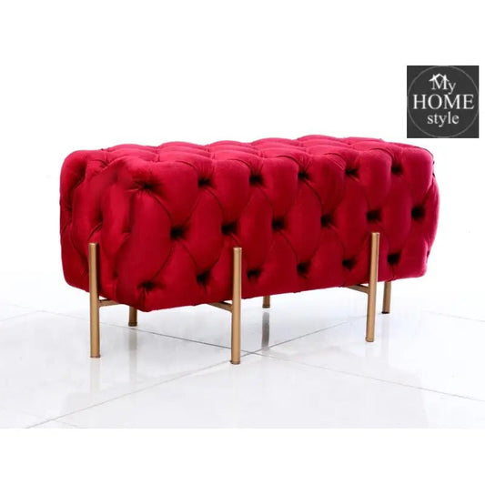 2 Seater Luxury Ottoman Wooden Stool With Steel Stand 719 - myhomestyle.pk