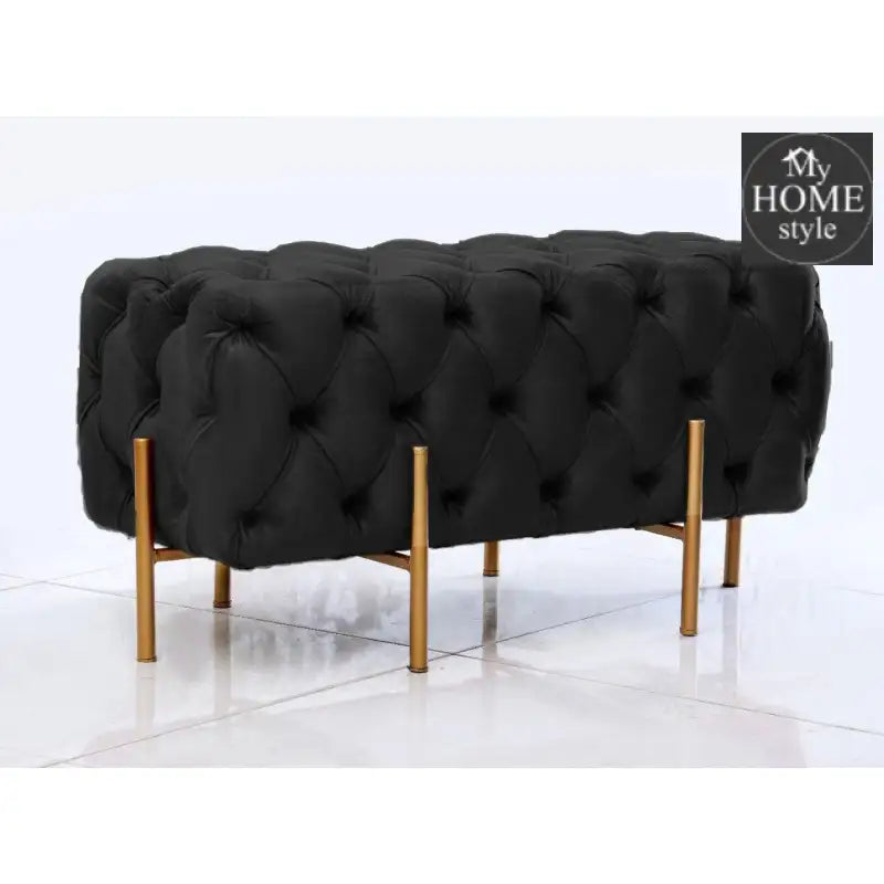 2 Seater Luxury Ottoman Wooden Stool With Steel Stand 720 - myhomestyle.pk