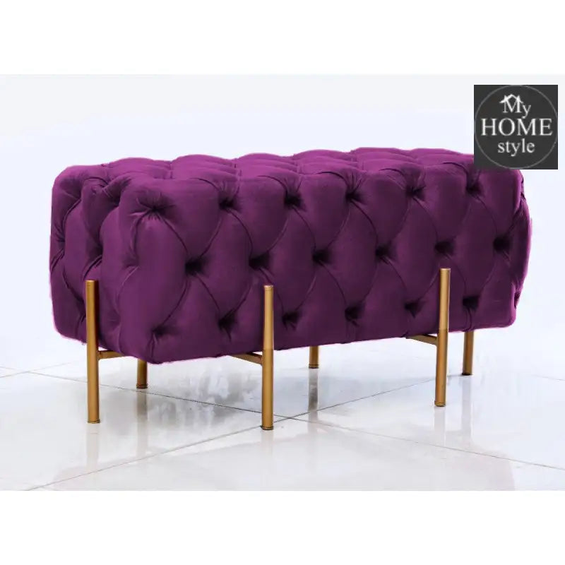 2 Seater Luxury Ottoman Wooden Stool With Steel Stand 721 - myhomestyle.pk