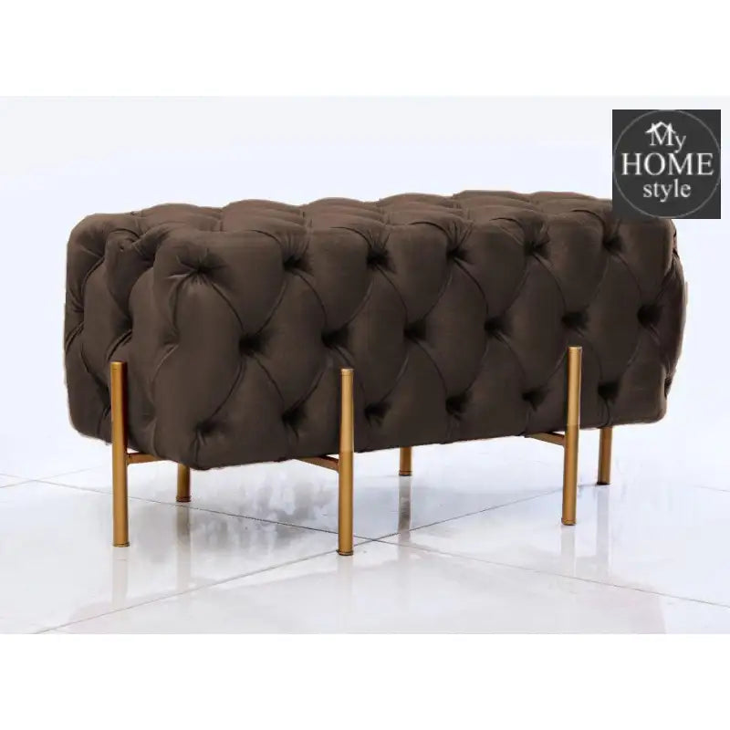 2 Seater Luxury Ottoman Wooden Stool With Steel Stand 724 - myhomestyle.pk