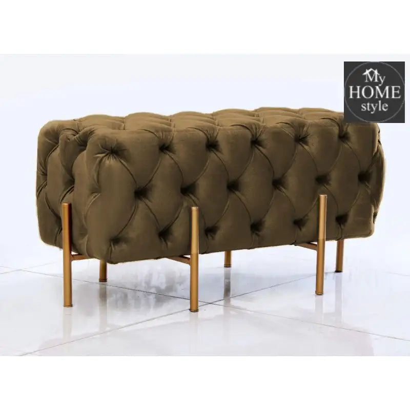 2 Seater Luxury Ottoman Wooden Stool With Steel Stand 725 - myhomestyle.pk