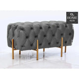 2 Seater Luxury Ottoman Wooden Stool With Steel Stand 726 - myhomestyle.pk