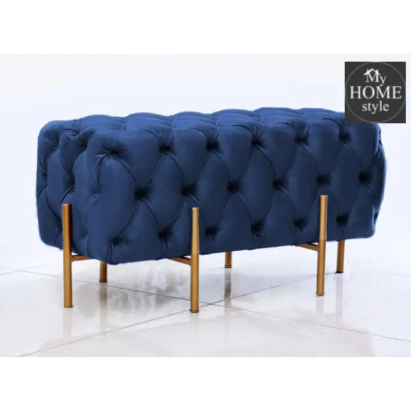 2 Seater Luxury Ottoman Wooden Stool With Steel Stand 727 - myhomestyle.pk