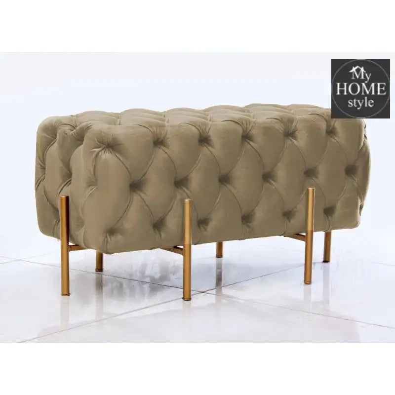 2 Seater Luxury Ottoman Wooden Stool With Steel Stand 728 - myhomestyle.pk