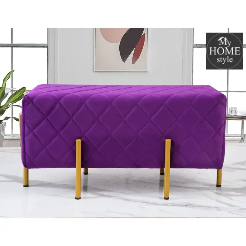 2 Seater Luxury Pleats Stool With Steel Stand - 1159 - myhomestyle.pk