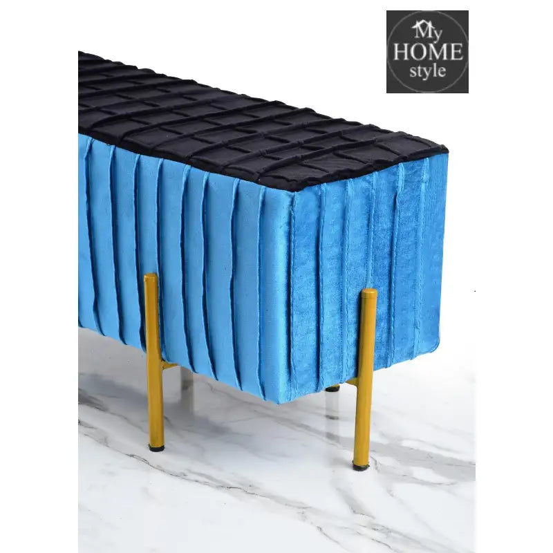 2 Seater Luxury Pleats Stool With Steel Stand -1184 - myhomestyle.pk