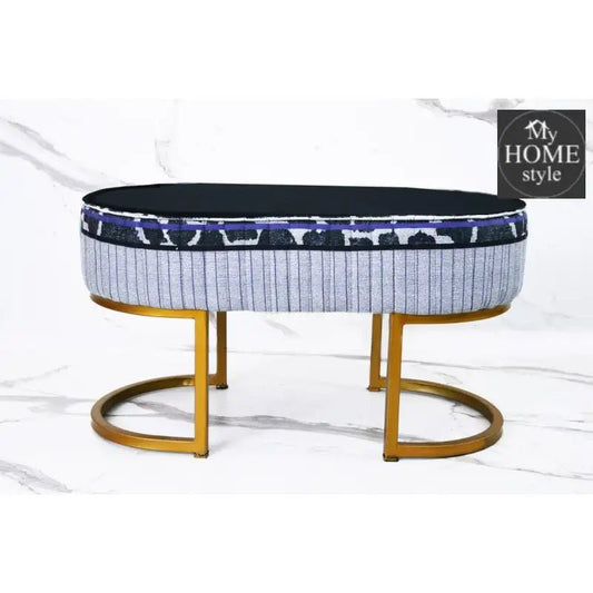 2 Seater Luxury Printed Stool With Steel Stand - 1111 - myhomestyle.pk