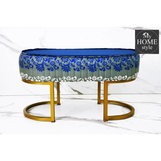 2 Seater Luxury Printed Stool With Steel Stand - 1115 - myhomestyle.pk