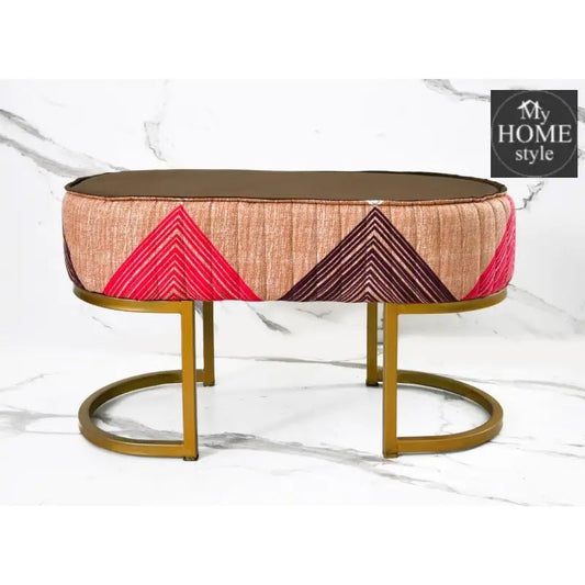 2 Seater Luxury Printed Stool With Steel Stand - 1117 - myhomestyle.pk