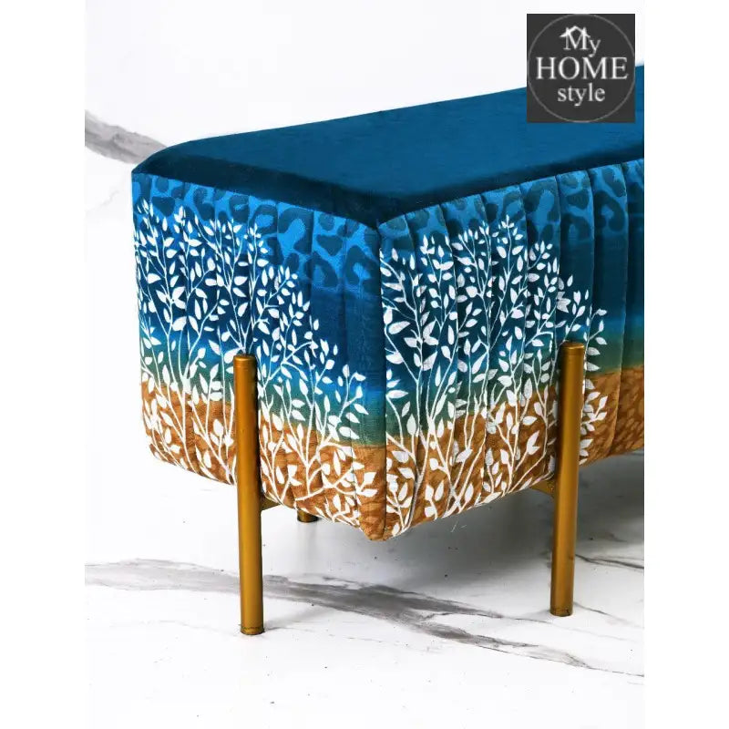 2 Seater Luxury Printed Stool With Steel Stand -1119 - myhomestyle.pk