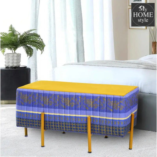 2 Seater Luxury Printed Stool With Steel Stand - 1147 - myhomestyle.pk