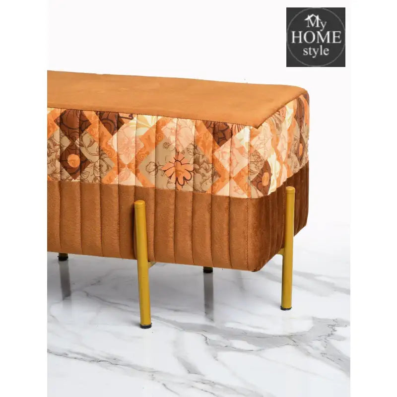 2 Seater Luxury Printed Stool With Steel Stand -1179 - myhomestyle.pk