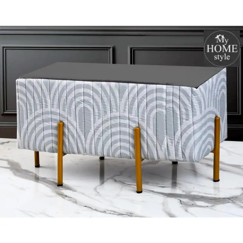 2 Seater Luxury Printed Stool With Steel Stand -1181 - myhomestyle.pk