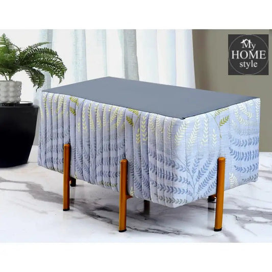 2 Seater Luxury Printed Stool With Steel Stand - 1182 - myhomestyle.pk