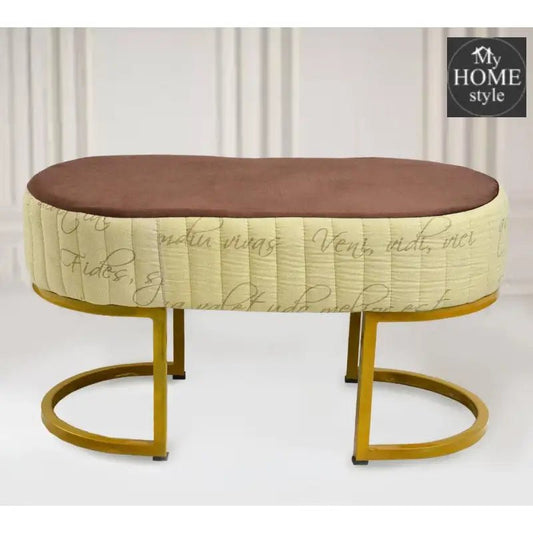 2 Seater Luxury Printed Stool With Steel Stand - 1183 - myhomestyle.pk