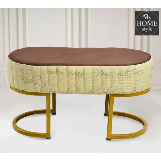2 Seater Luxury Printed Stool With Steel Stand -1183 - myhomestyle.pk